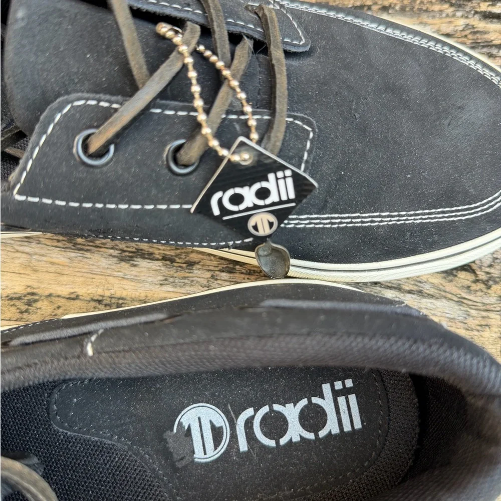 NWT Radii Footwear Gilligan Black Nubuck Size 10.5 Lace Up Men’s Boat Shoe M2